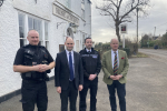 Luke Hall MP, Police and Crime Commissioner for Avon and Somerset, Mark Shelford, and the local police team in Rangeworthy