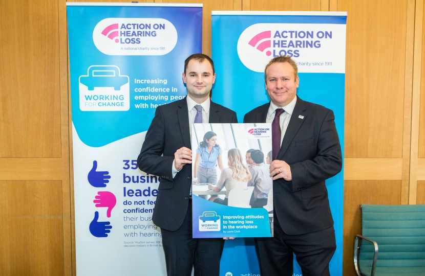 Luke Hall MP with Action on Hearing Loss
