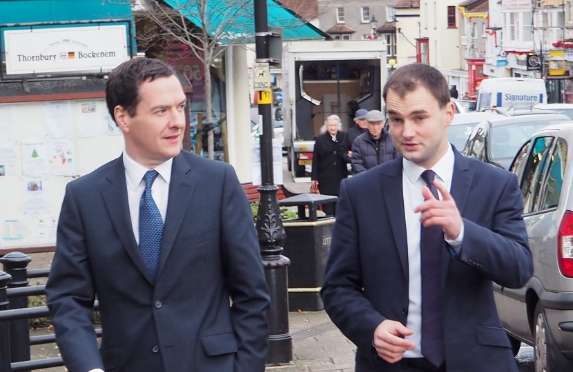 Luke Hall MP shows the Chancellor around the constituency